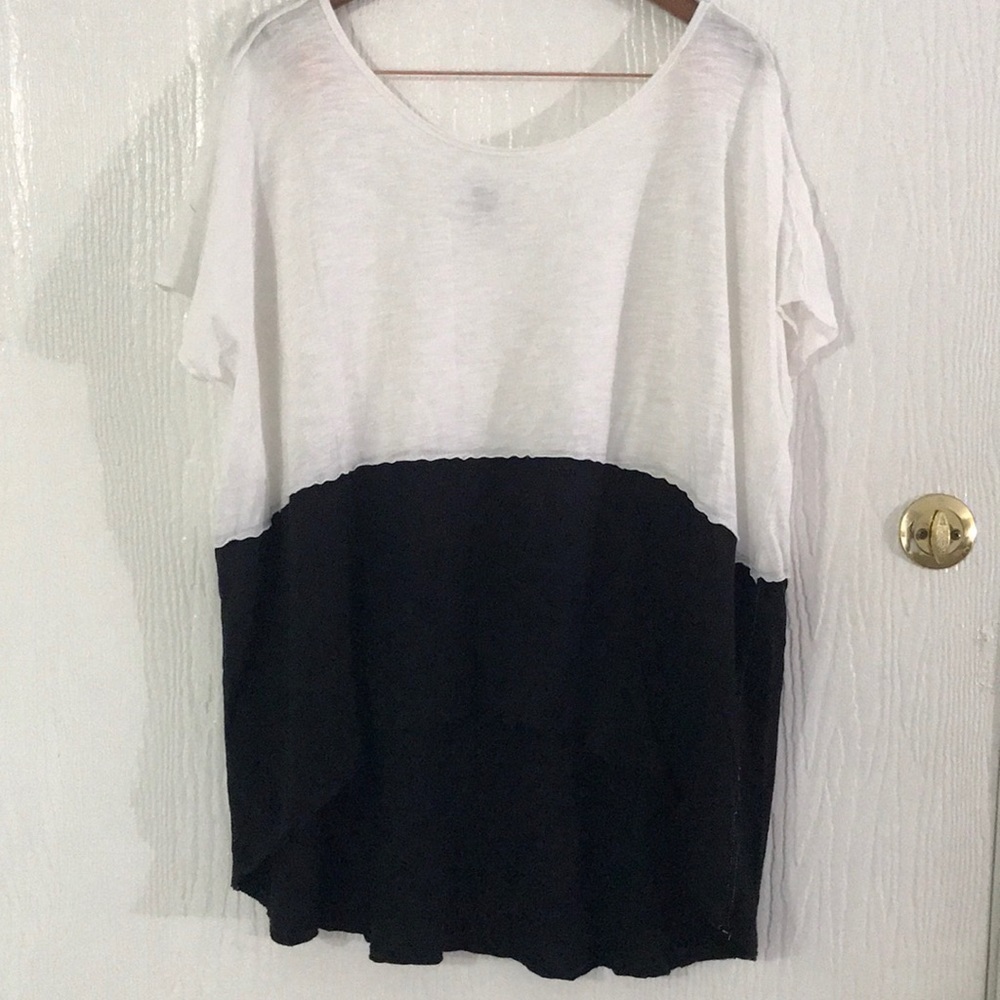FREE PEOPLE - COLOR BLOCK DRAPEY TOP